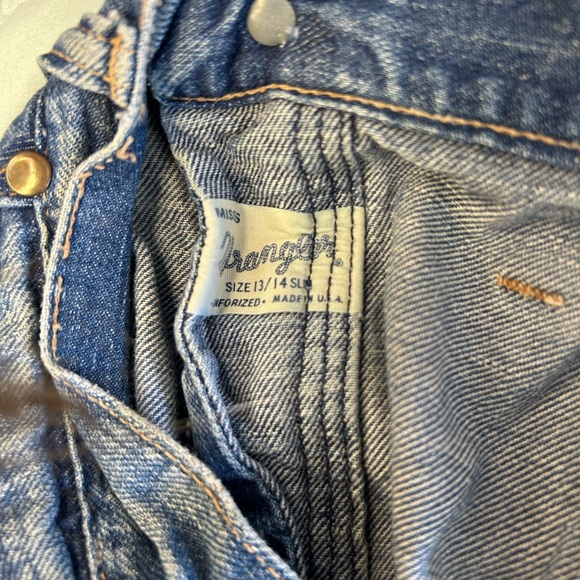 Wrangler Distressed Blue Denim Mini Skirt - Picture 3 of 3